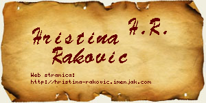Hristina Raković vizit kartica